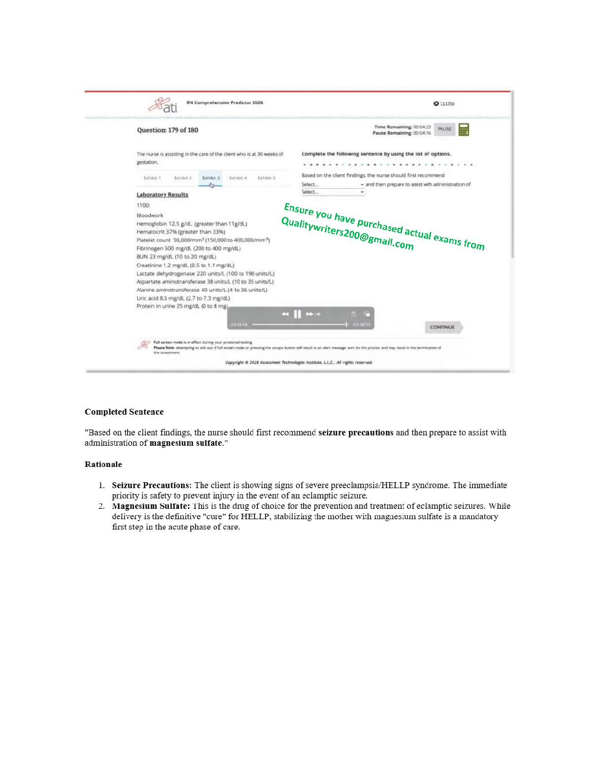 Preview page 4 of ATI RN Comprehensive Predictor 2026  Test  (Forms A, B & C) with 100% Verified Questions
