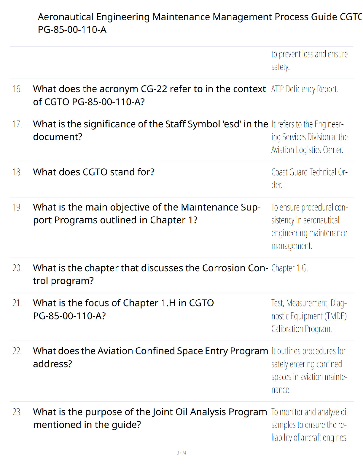 Preview page 3 of Aeronautical Engineering Maintenance Management Process Guide CGTO PG-85-00-110-A - Complete Review Manual - Verified Qu