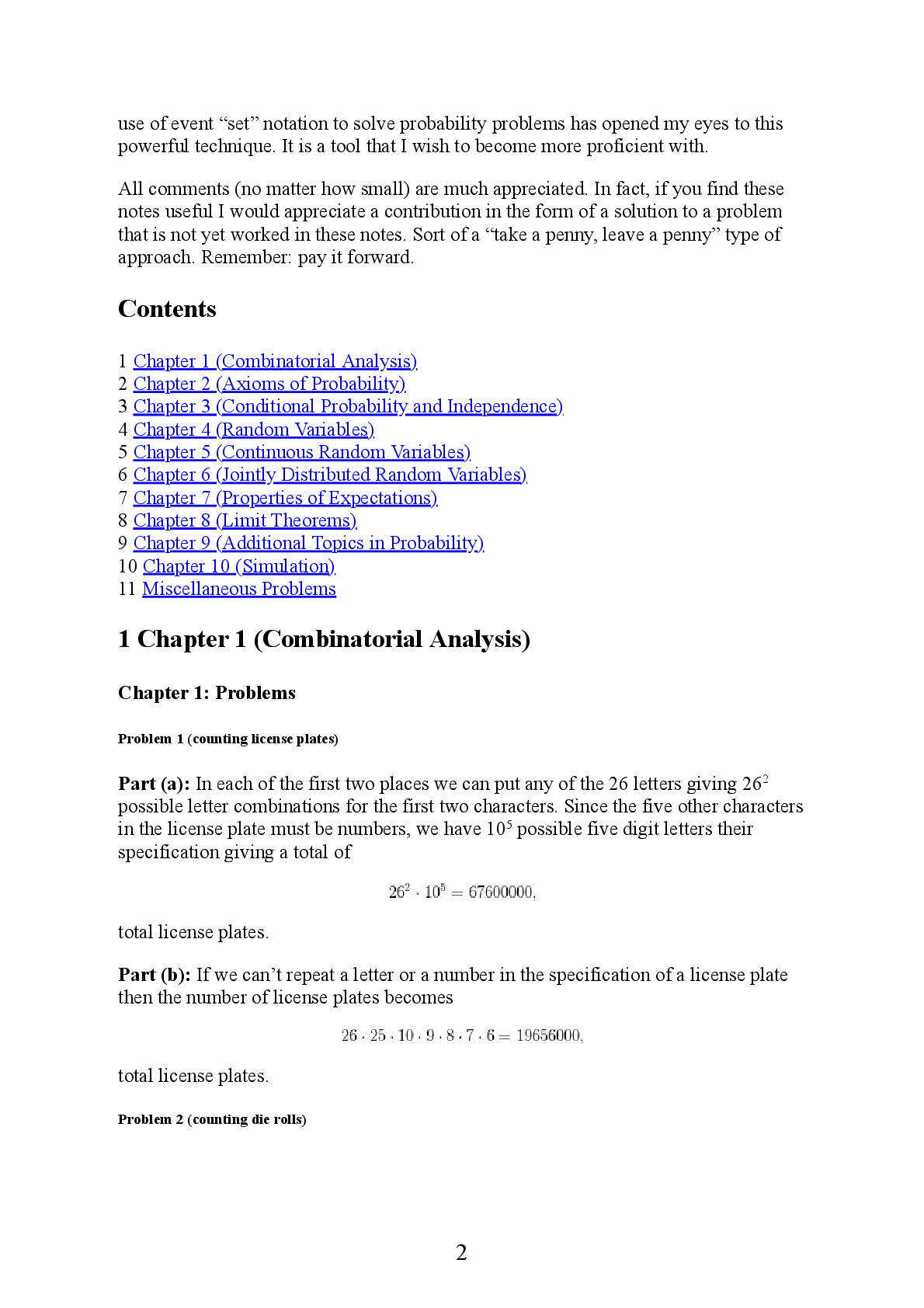 Preview page 3 of Solution Manual for A First Course In Probability (2015) By Sheldon Ross, John Weatherwax