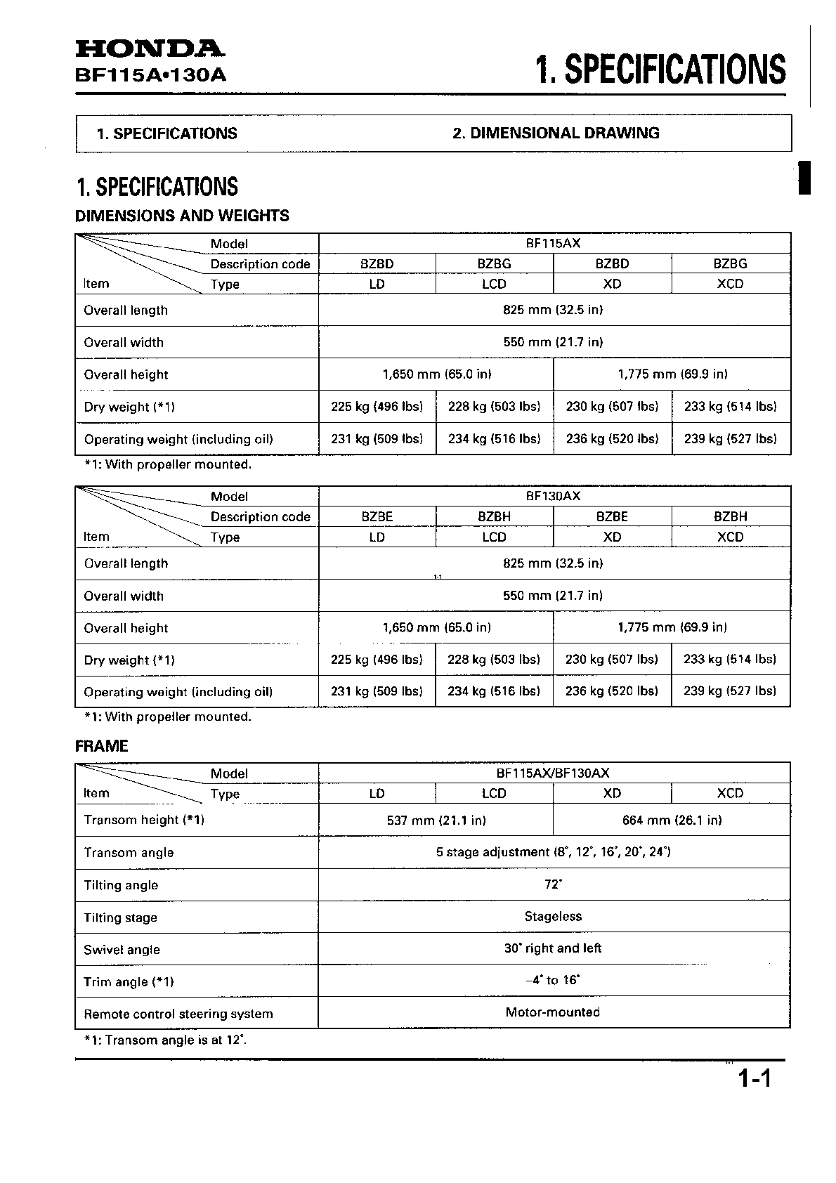 Preview page 2 of Honda BF115A BF130A Outboard Service Manual