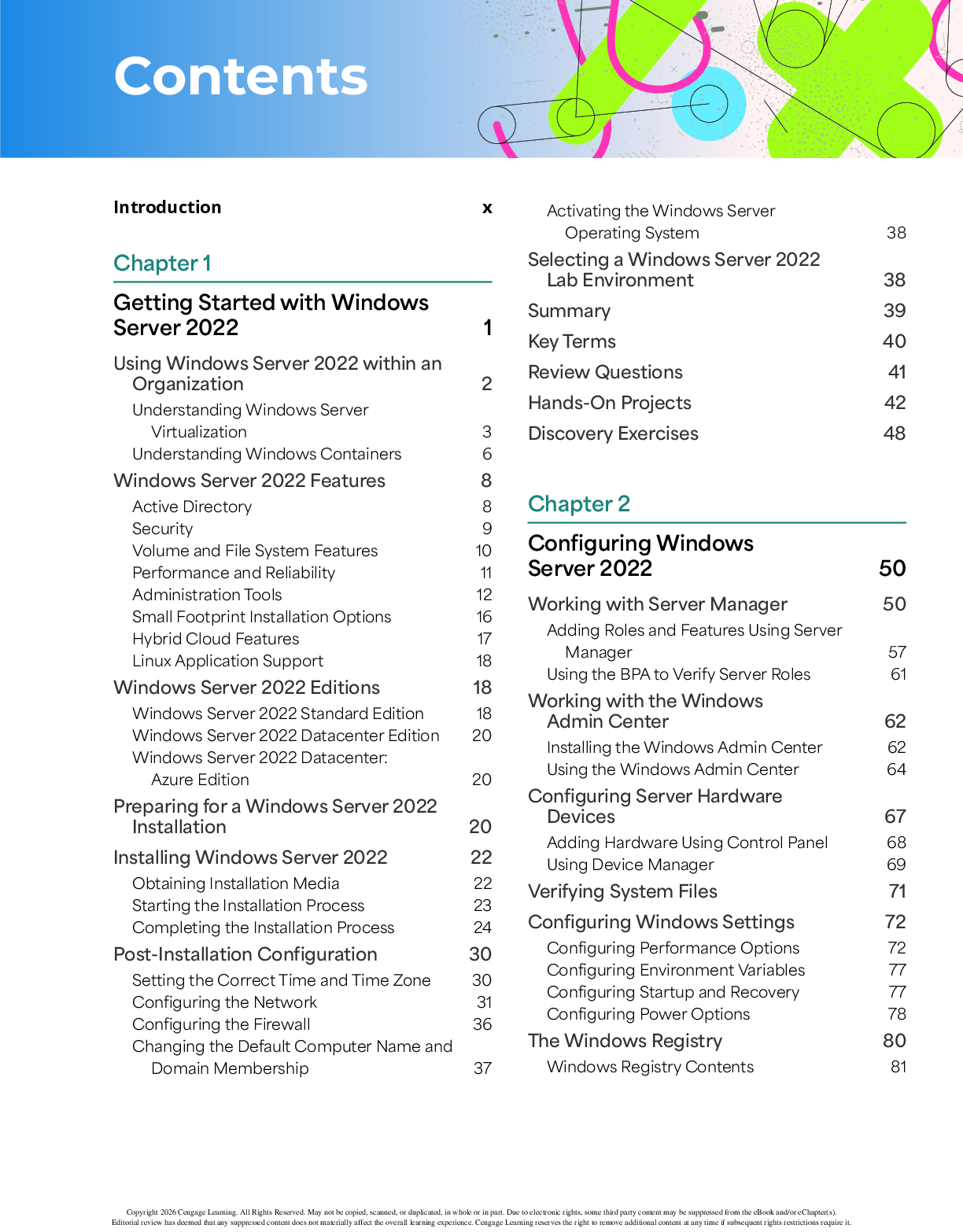 Preview page 6 of eBook PDF Hands-On Microsoft® Windows® Server 2022 4th Edition By Jason Eckert