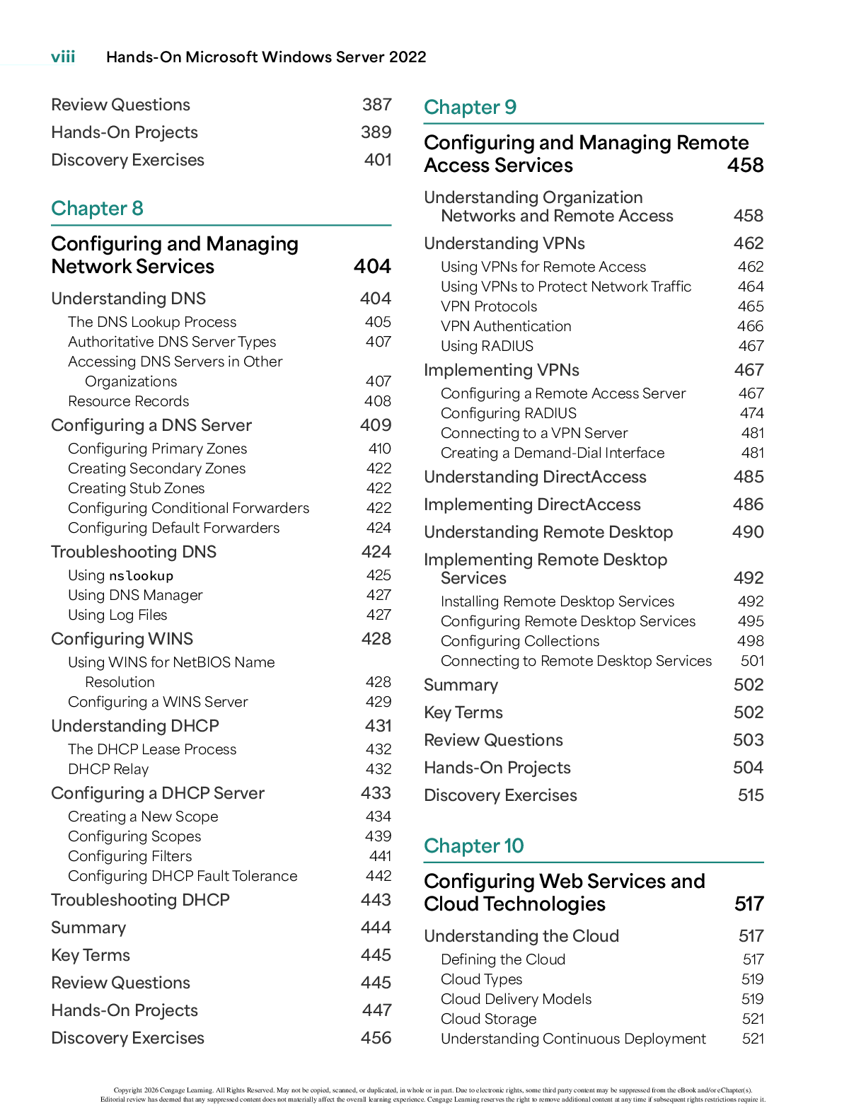 Preview page 9 of eBook PDF Hands-On Microsoft® Windows® Server 2022 4th Edition By Jason Eckert