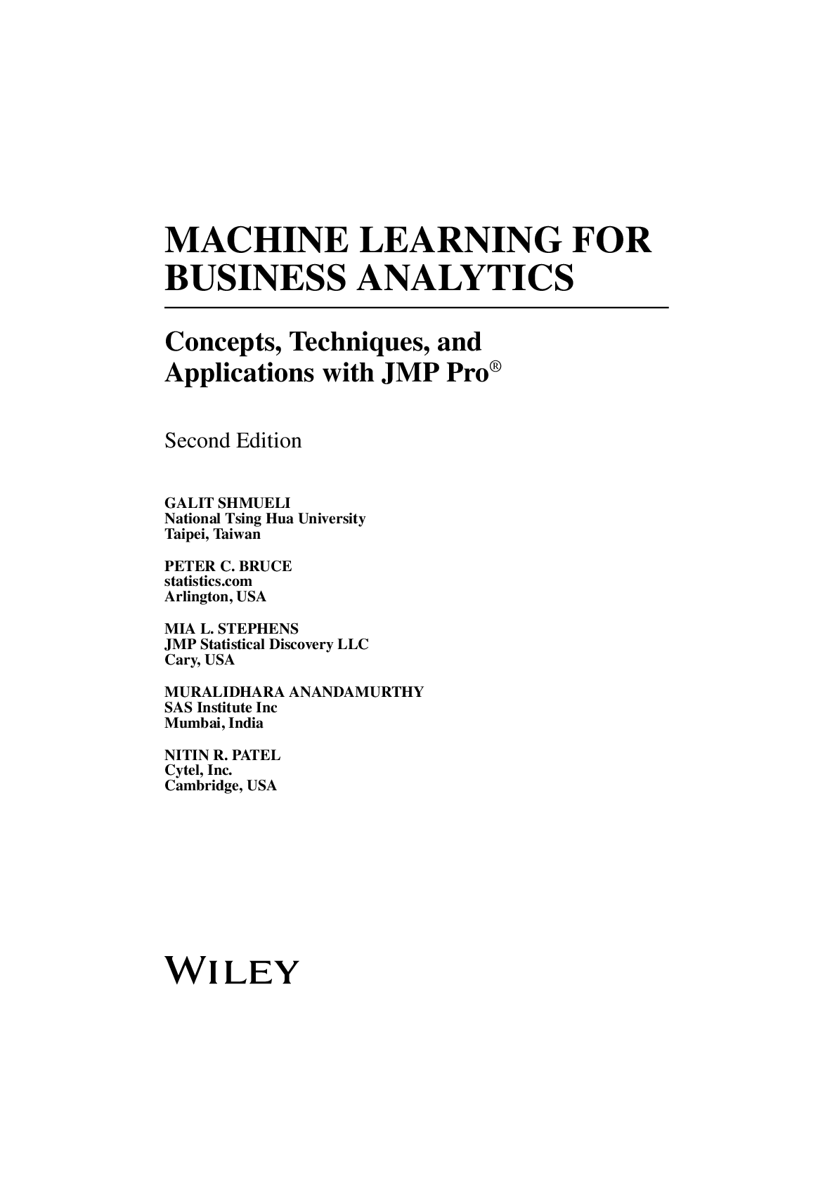Preview page 2 of Machine Learning for Business Analytics Concepts 2nd Edition By Galit Shmueli, Peter Bruce, Mia Stephens, Muralidhara An