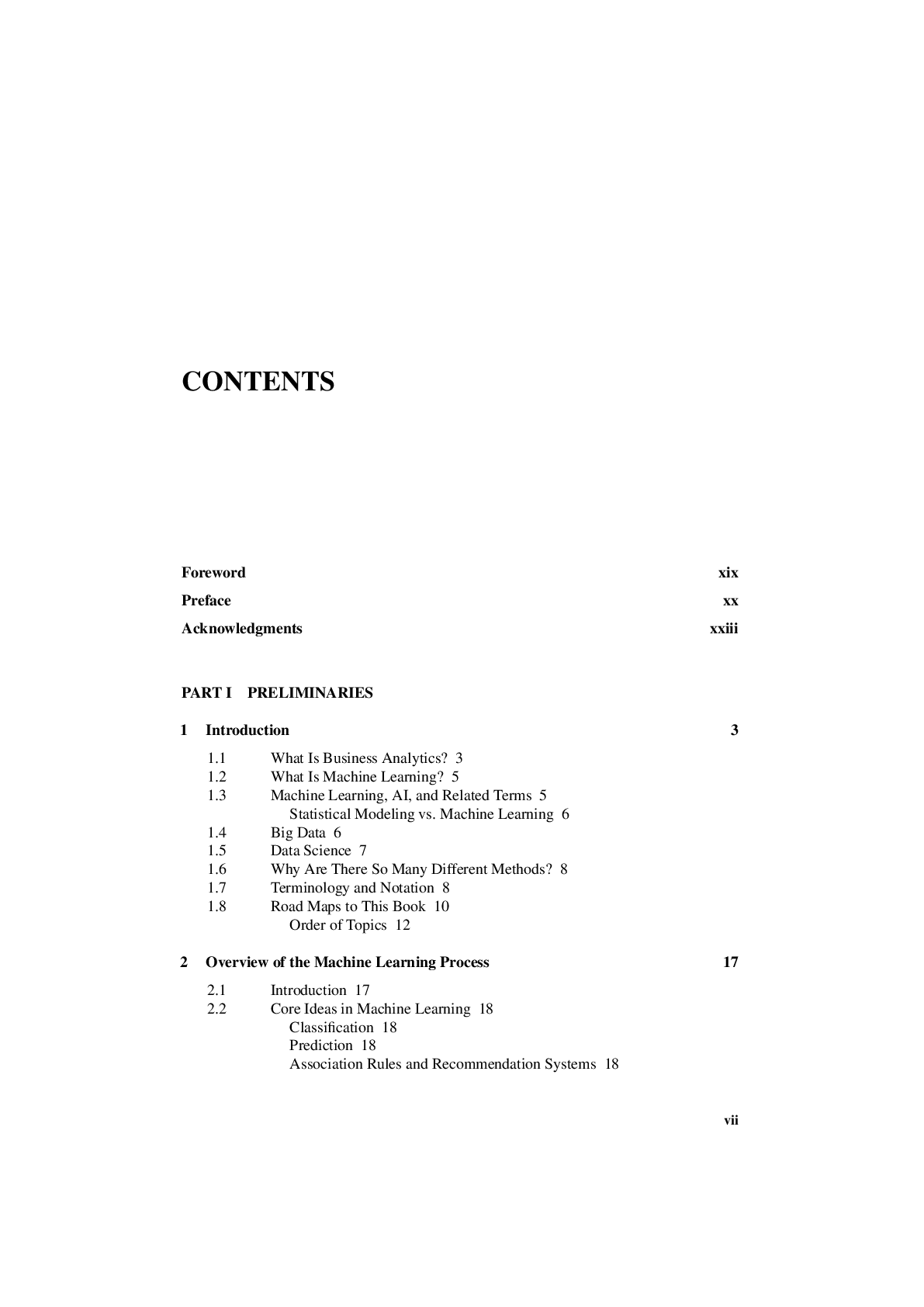 Preview page 5 of Machine Learning for Business Analytics Concepts 2nd Edition By Galit Shmueli, Peter Bruce, Mia Stephens, Muralidhara An