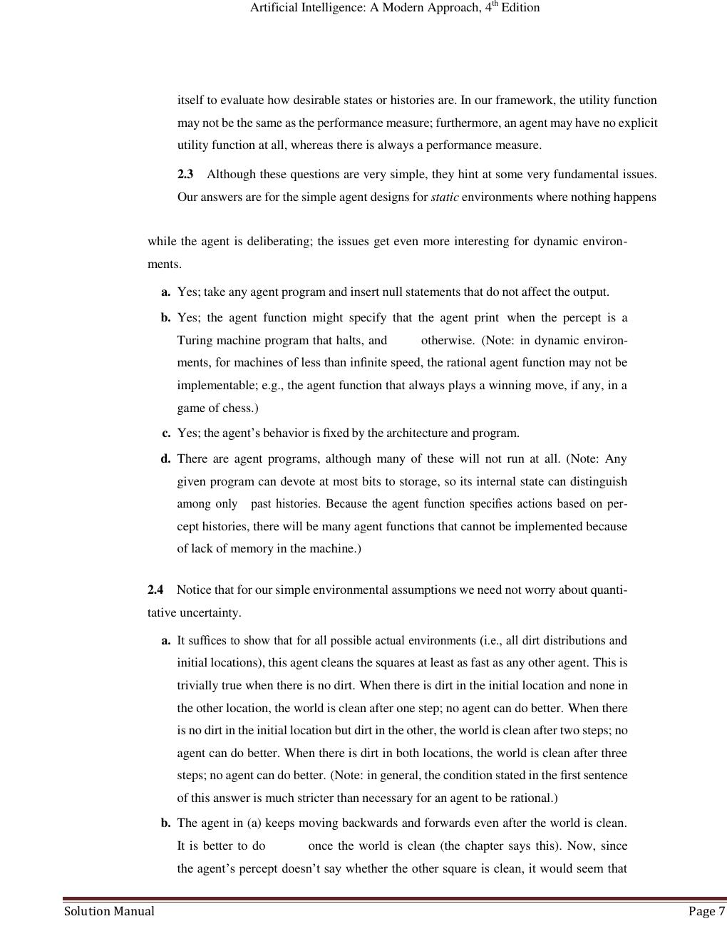 Preview page 7 of Artificial Intelligence A Modern Approach 4th Edition by Stuart J. Russell and Peter Norvig | INSTRUCTOR'S MANUAL