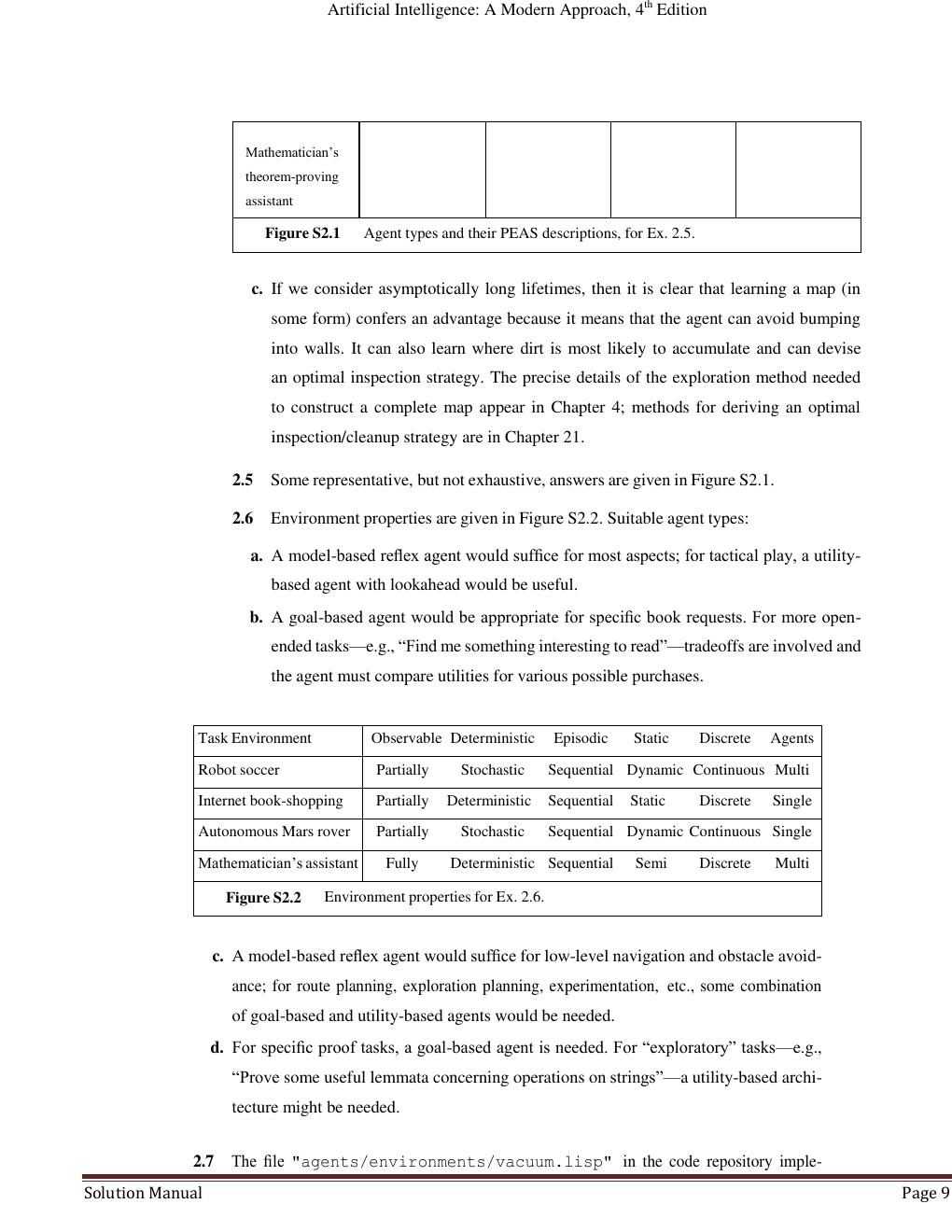 Preview page 9 of Artificial Intelligence A Modern Approach 4th Edition by Stuart J. Russell and Peter Norvig | INSTRUCTOR'S MANUAL
