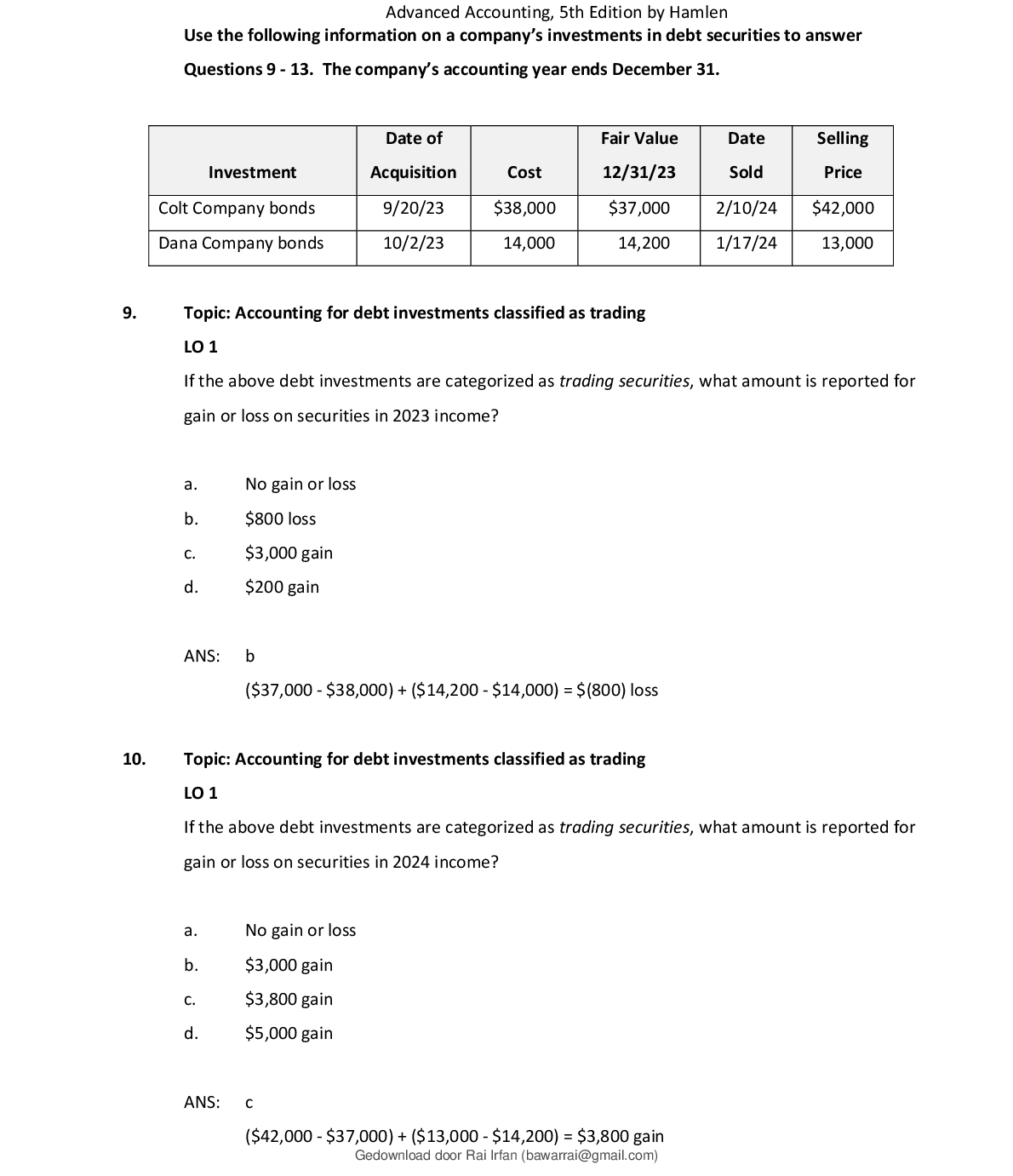 Preview page 8 of Test Bank for Advanced Accounting, 5th Edition by Hamlen A+ Latest