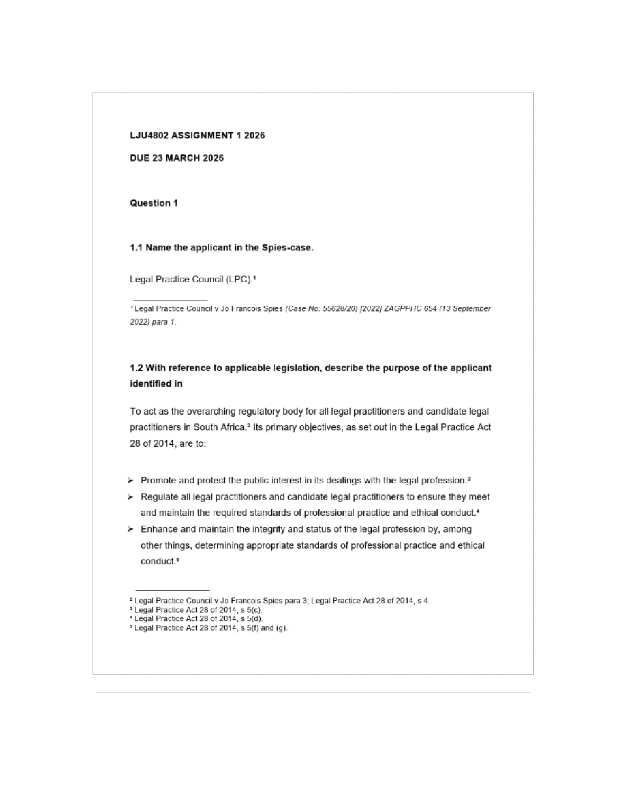 Preview page 2 of LJU4802 EXAM PACK 2026 with verified solutions to questions