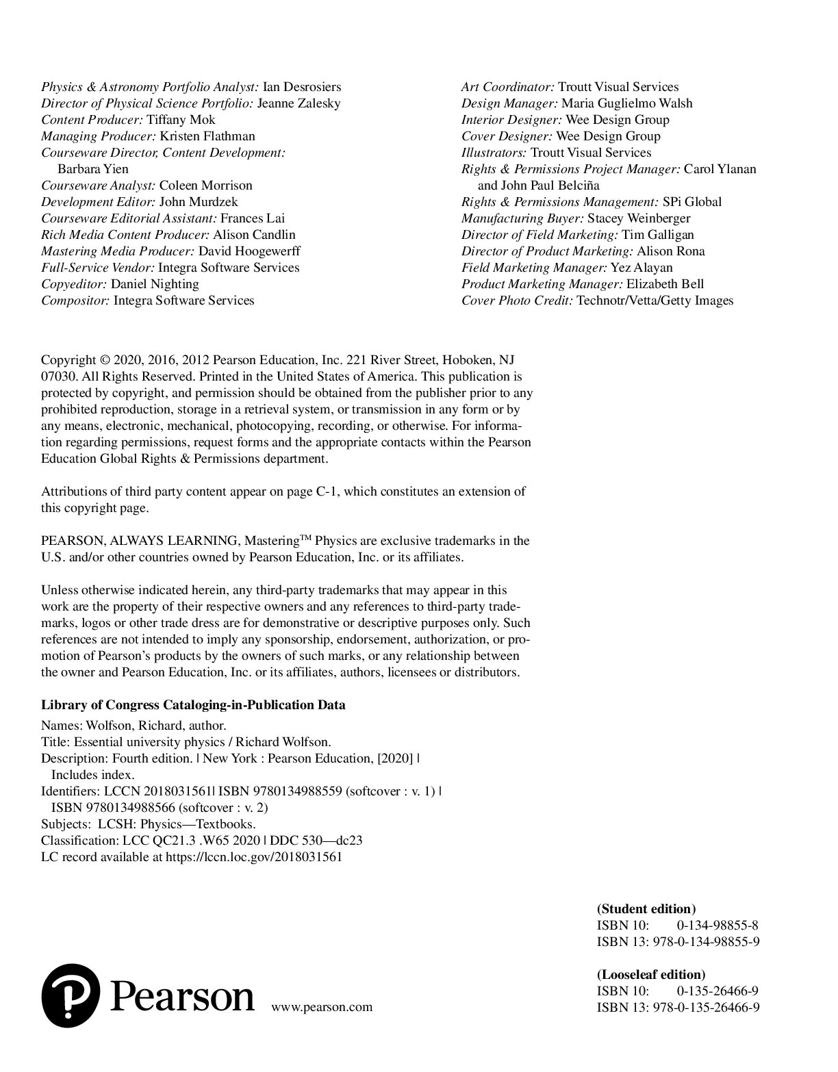 Preview page 4 of Essential University Physics Volume 1 4th Edition By Richard Wolfson