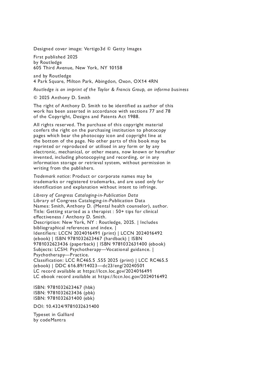 Preview page 4 of eBook PDF Getting Started as a Therapist 50+ Tips for Clinical Effectiveness By Anthony D. Smith