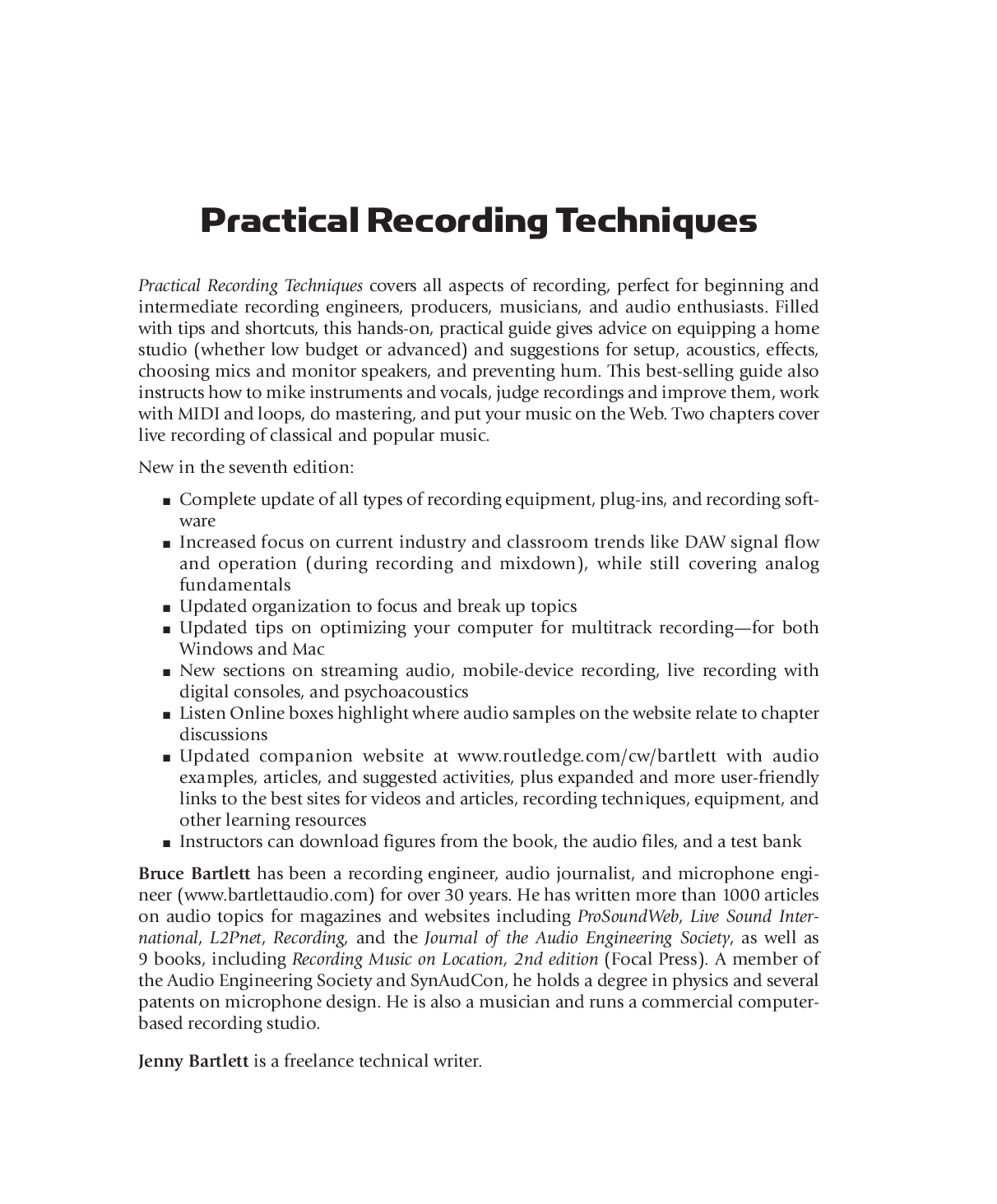 Preview page 3 of Practical Recording Techniques The Step-by-Step Approach to Professional Audio Recording 7th Edition By Bruce Bartlett,