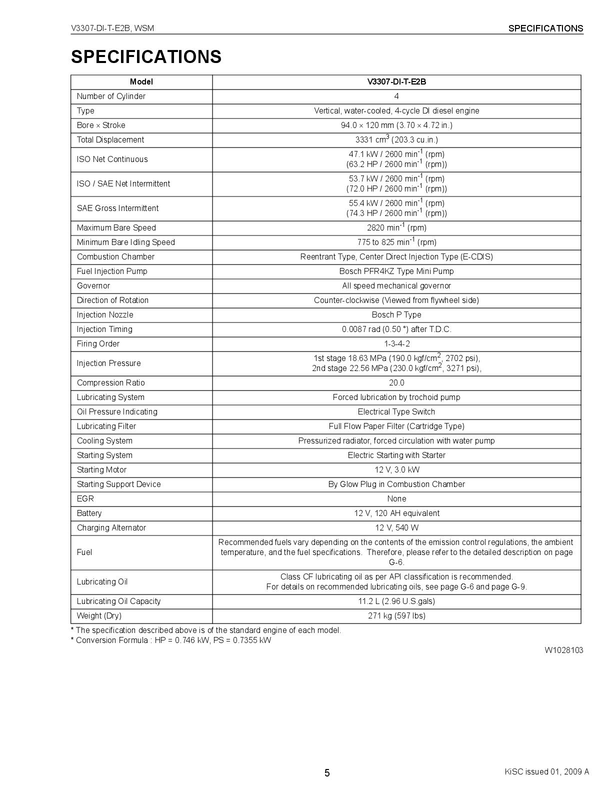 Preview page 5 of Kubota Engine Service Manual V3307-DI-T-E2B