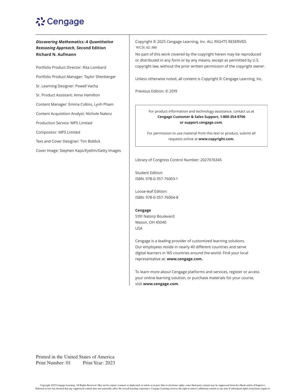 Preview page 3 of Discovering Mathematics A Quantitative Reasoning Approach 2nd Edition By Richard Aufmann