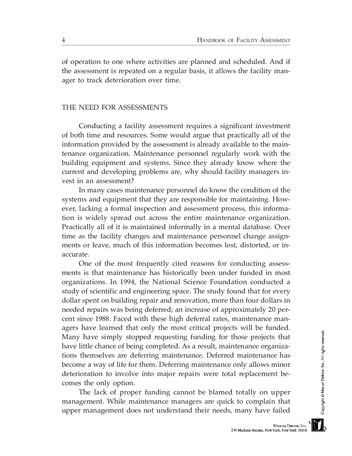 Preview page 8 of Handbook of Facility Assessment By James E Piper