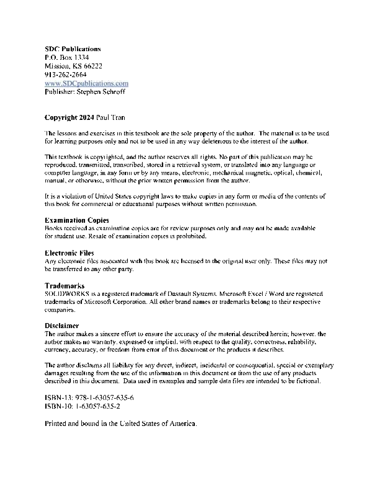 Preview page 3 of SOLIDWORKS 2024 Advanced Techniques 15th Edition By Paul Tran
