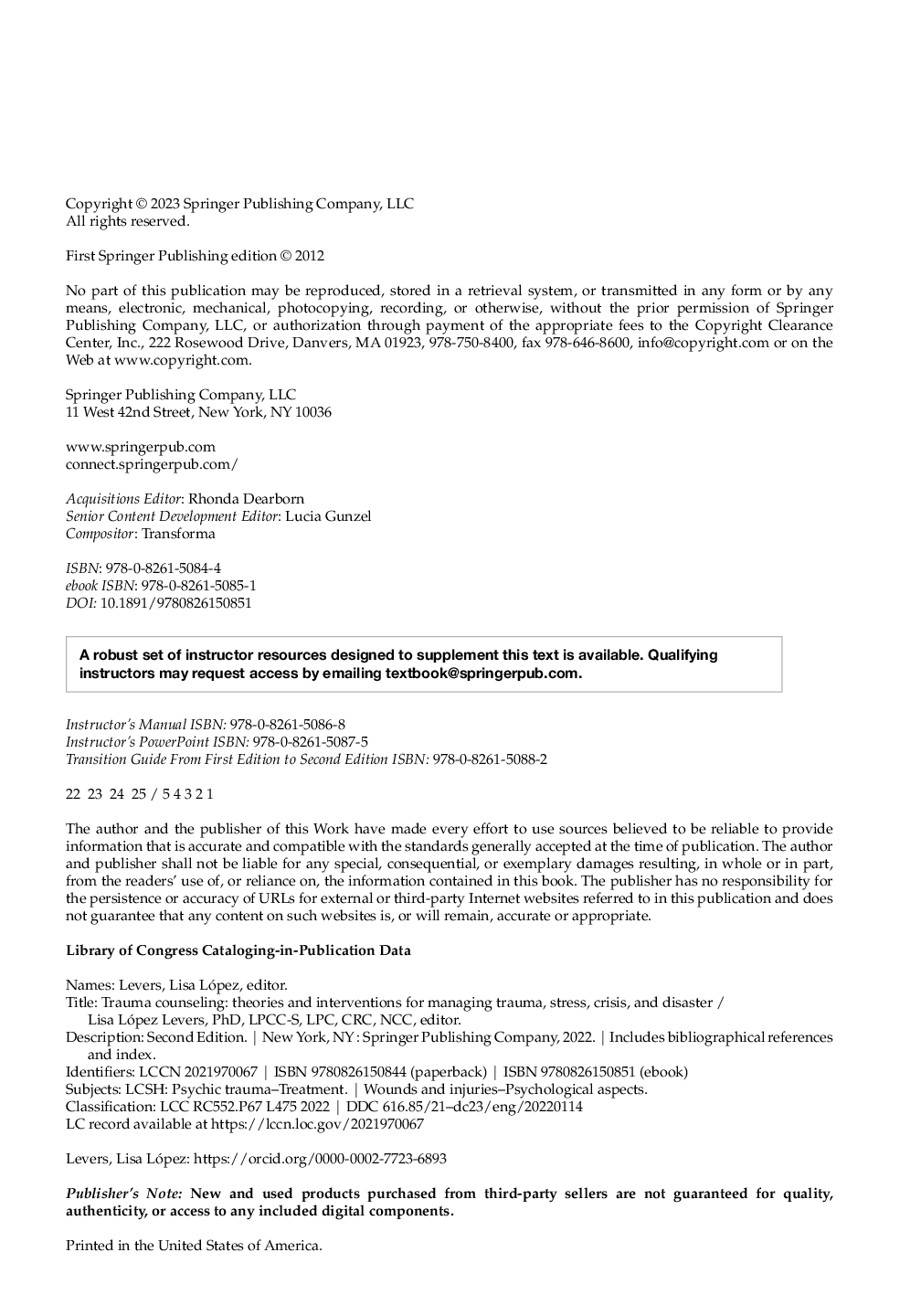 Preview page 4 of Trauma Counseling 2nd Edition By Lisa López Levers