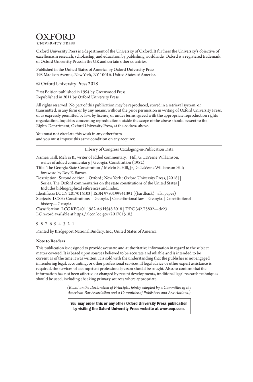 Preview page 5 of eBook PDF The Georgia State Constitution 2nd Edition By HILL