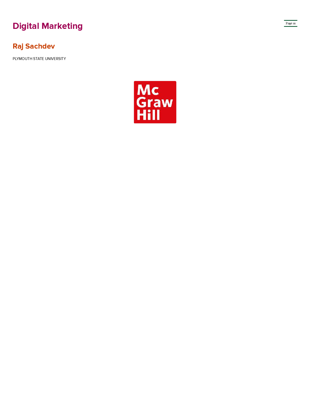 Preview page 2 of Digital Marketing 1st Edition By Raj Sachdev