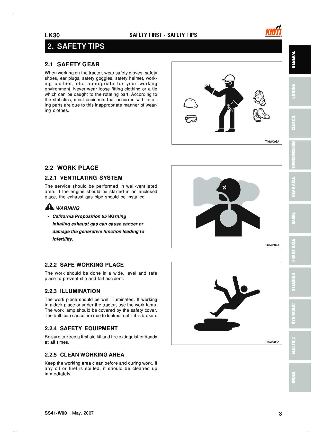 Preview page 6 of Kioti LK30 Tractor Repair Service Workshop Manual