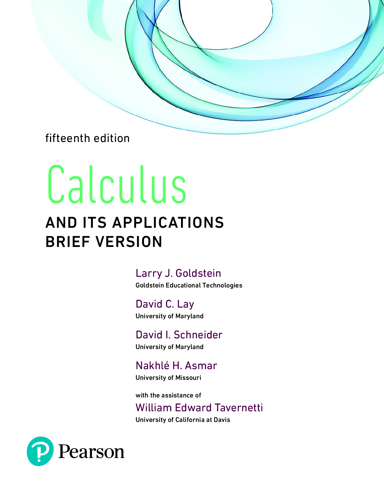 Preview page 2 of eBook PDF Calculus And Its Applications Brief Version, 15th Edition By Larry Goldstein