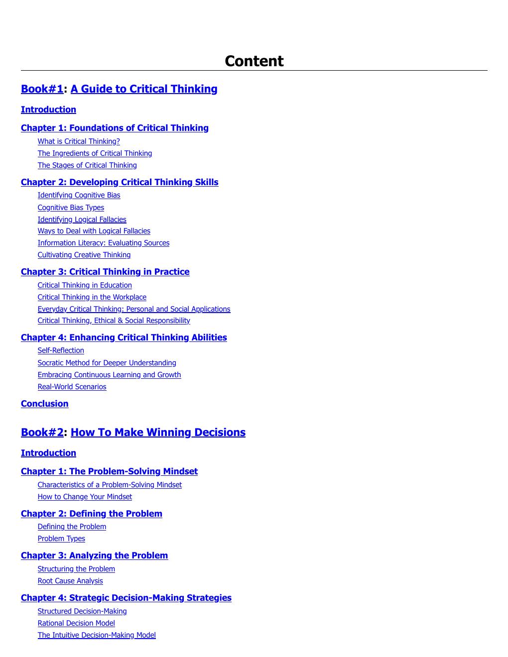 Preview page 4 of Master Critical Thinking, Creative, Logic & Problem Solving Skills (4 Books in 1) By William Henderson