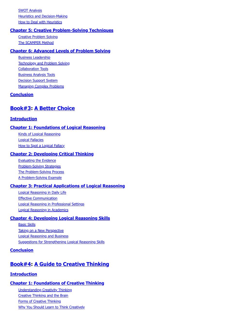 Preview page 5 of Master Critical Thinking, Creative, Logic & Problem Solving Skills (4 Books in 1) By William Henderson