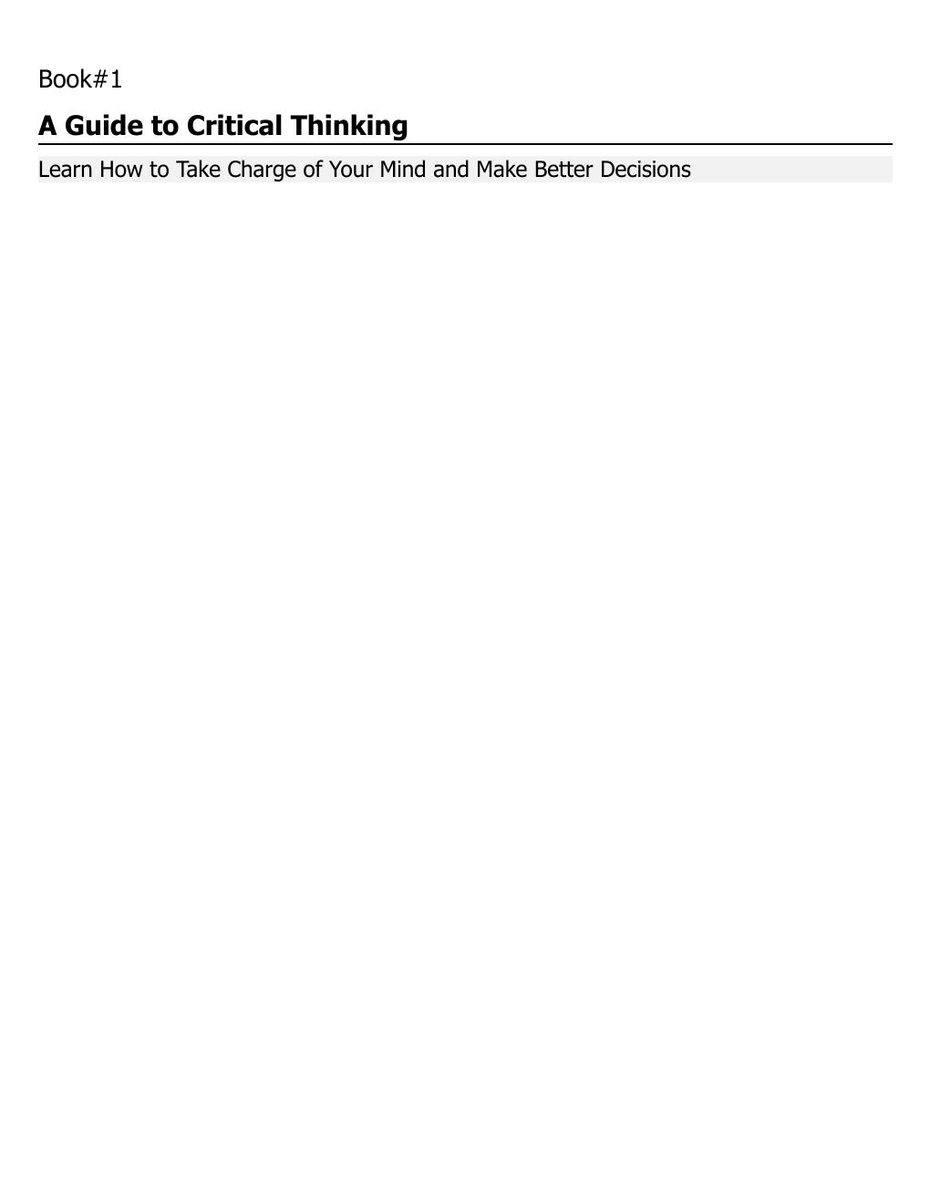 Preview page 7 of Master Critical Thinking, Creative, Logic & Problem Solving Skills (4 Books in 1) By William Henderson