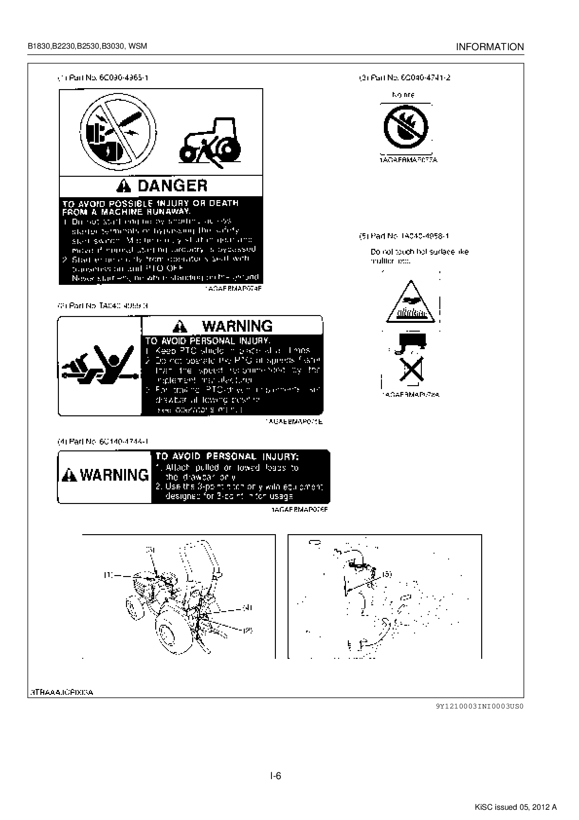 Preview page 5 of Kubota B1830, B2230, B2530, B3030 Workshop Service Manual