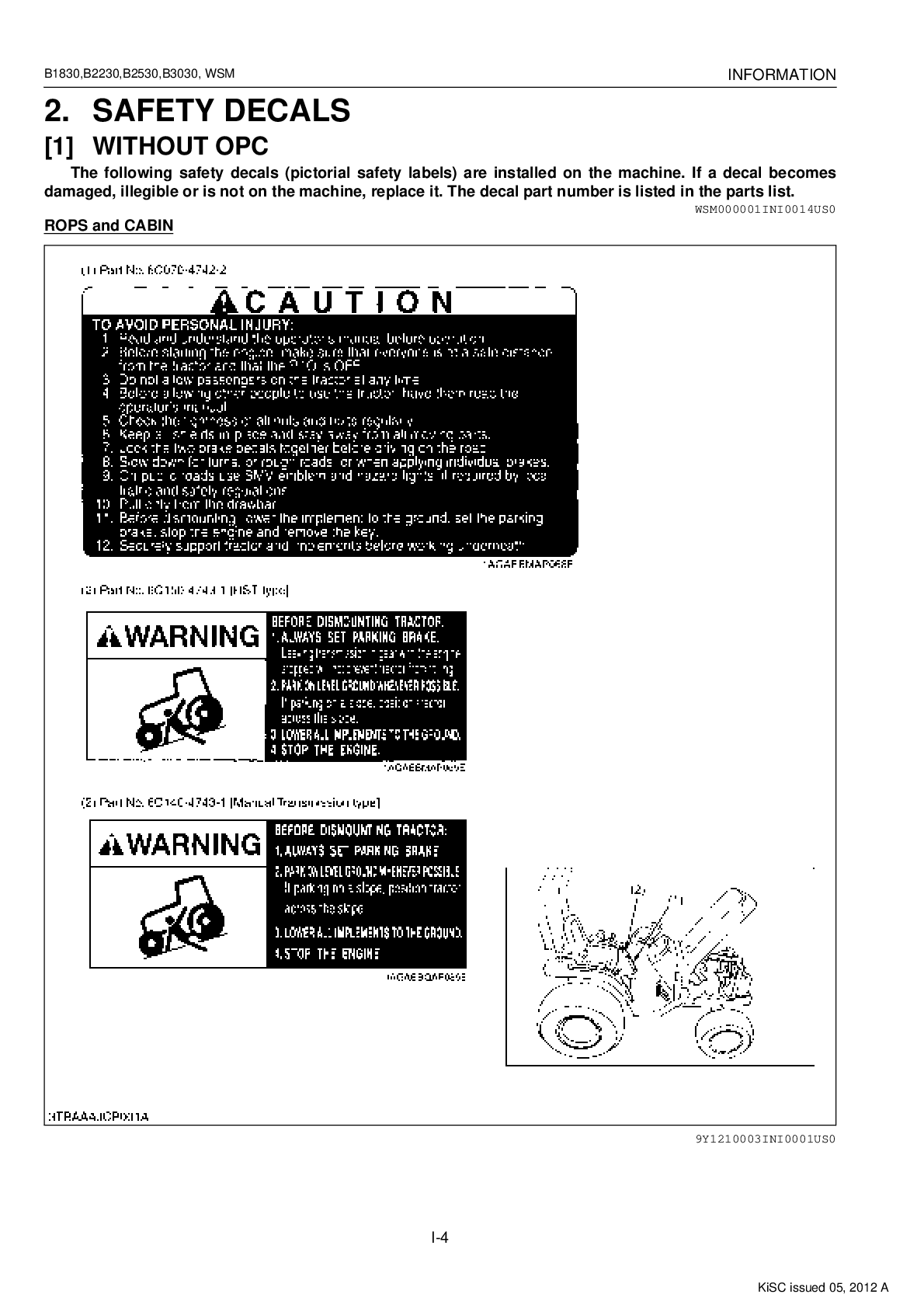 Preview page 3 of Kubota B1830, B2230, B2530, B3030 Workshop Service Manual