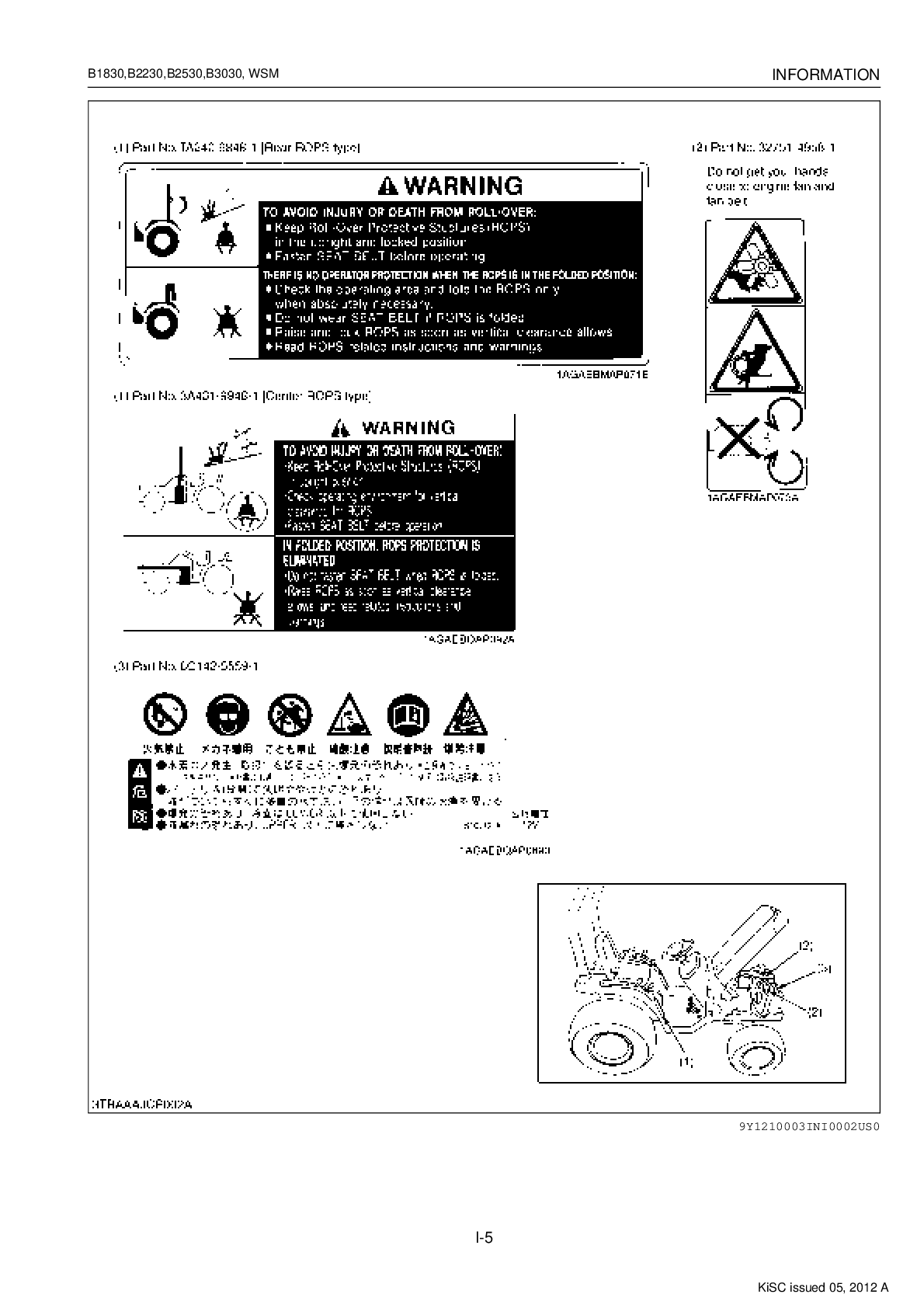 Preview page 4 of Kubota B1830, B2230, B2530, B3030 Workshop Service Manual
