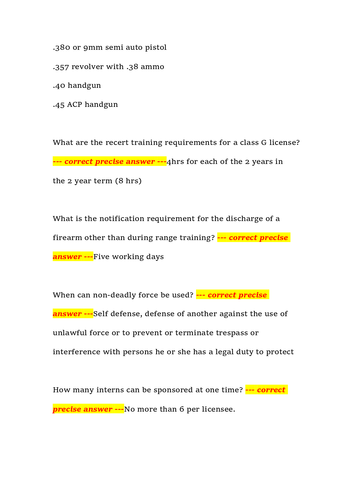Preview page 2 of Florida Class K Firearms Instructor Certification – Florida – Latest Academic Year – Complete Exam Questions with Verifi