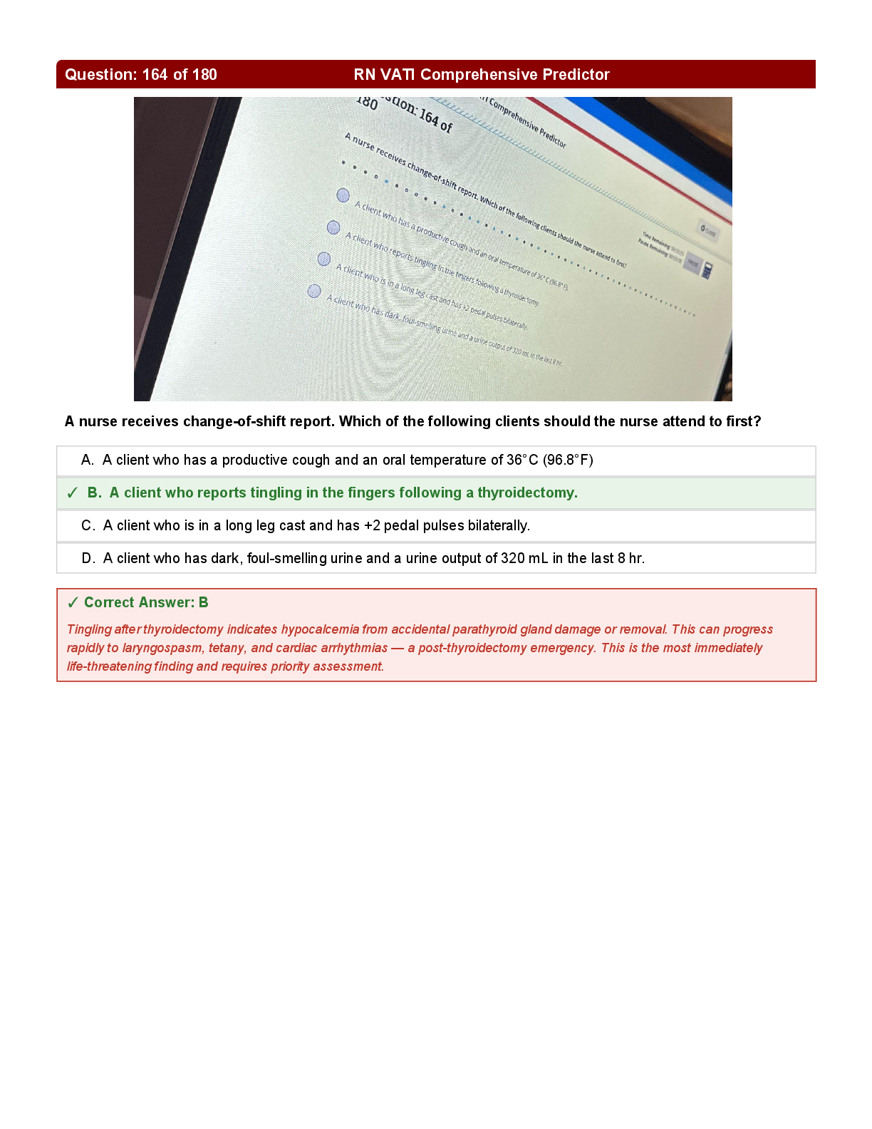Preview page 4 of RN VATI Comprehensive Predictor 167 questions and answers with rationale latest edition