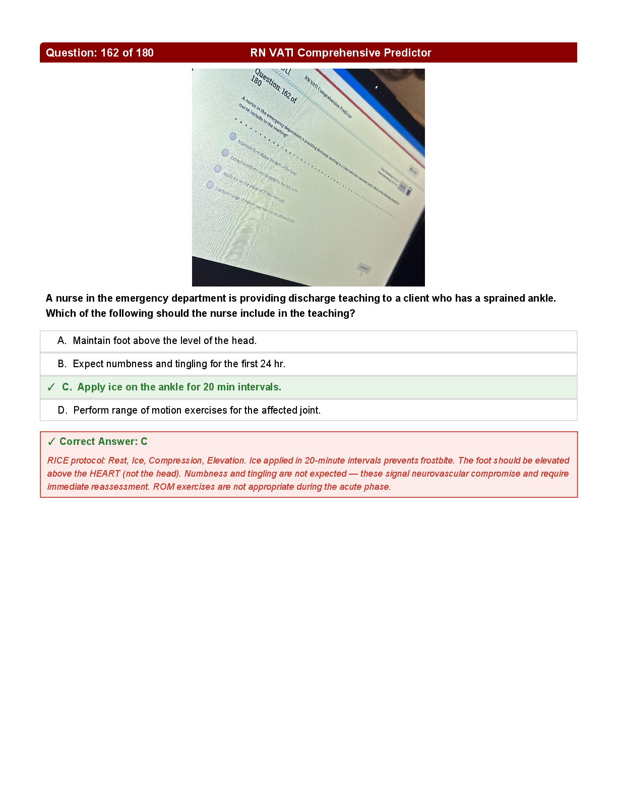 Preview page 3 of RN VATI Comprehensive Predictor 167 questions and answers with rationale latest edition