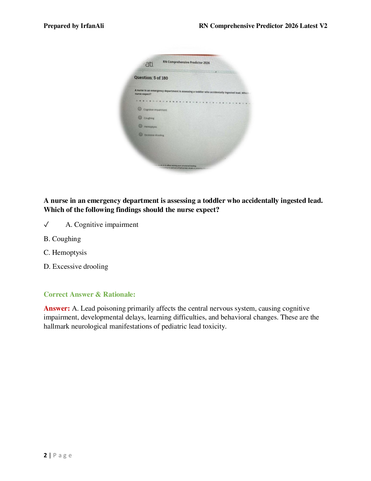 Preview page 2 of RN Comprehensive Predictor 2026 V2 A+ Latest Exam