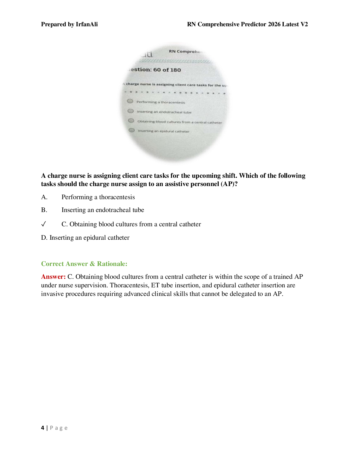 Preview page 4 of RN Comprehensive Predictor 2026 V2 A+ Latest Exam