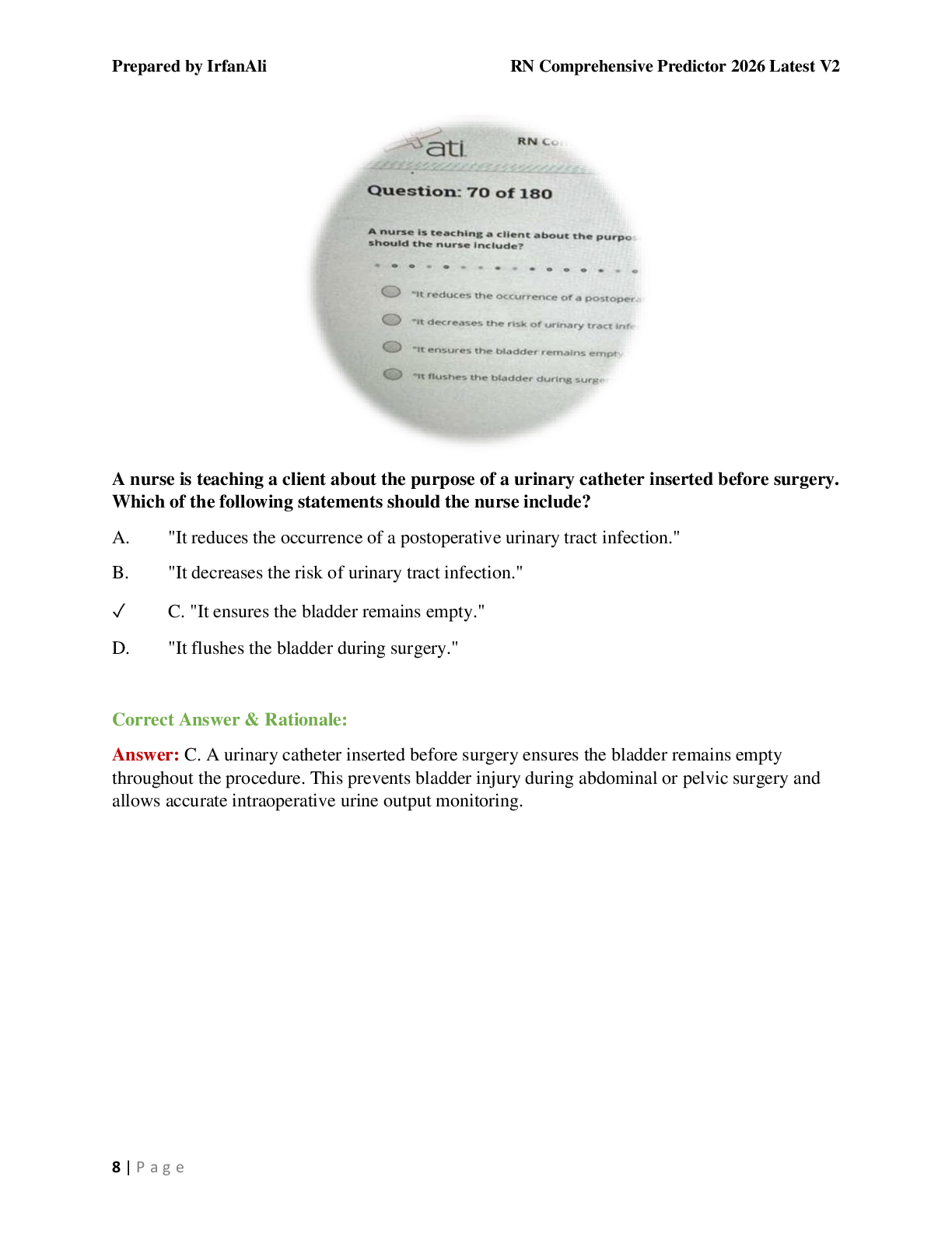 Preview page 8 of RN Comprehensive Predictor 2026 V2 A+ Latest Exam