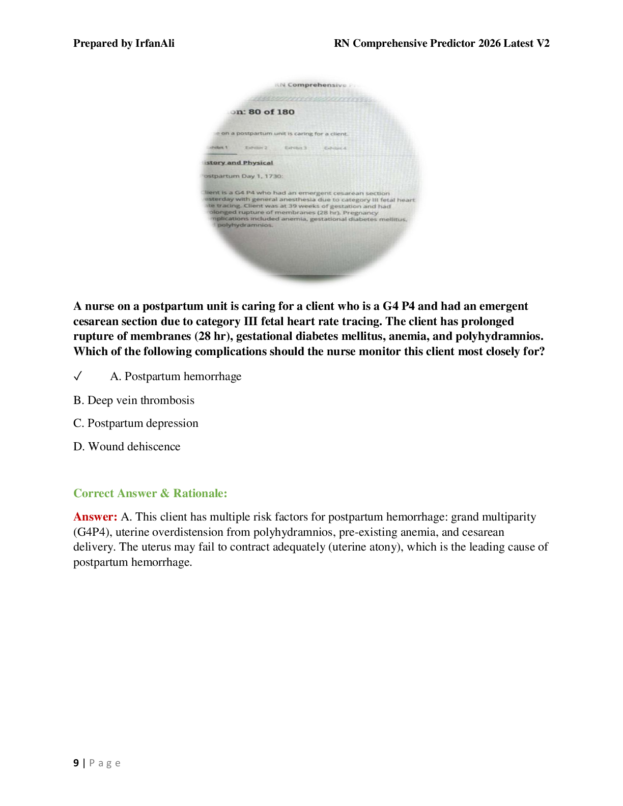 Preview page 9 of RN Comprehensive Predictor 2026 V2 A+ Latest Exam