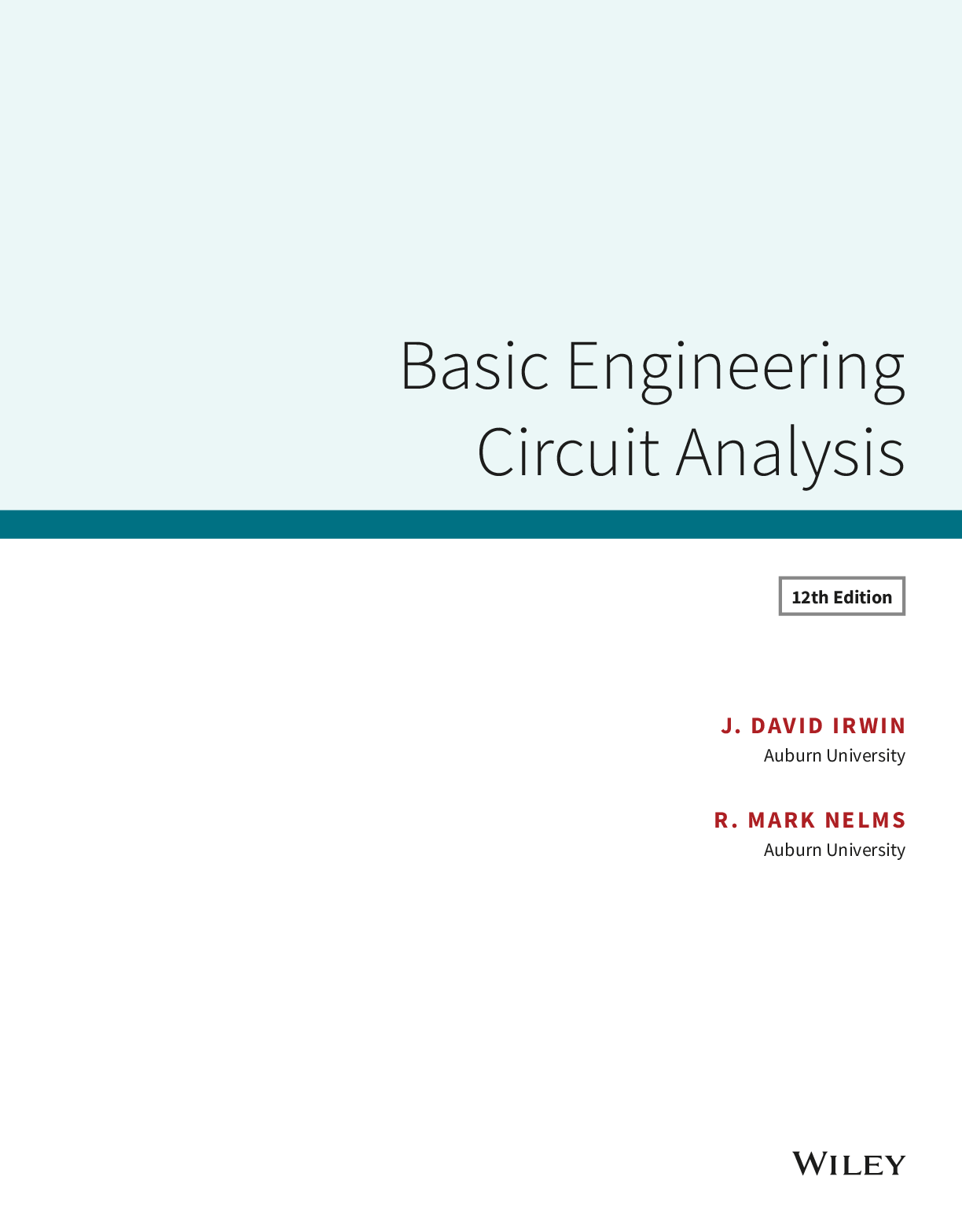 Preview page 5 of eBook [PDF] Basic Engineering Circuit Analysis 12th Edition By J. David Irwin, R. Mark Nelms