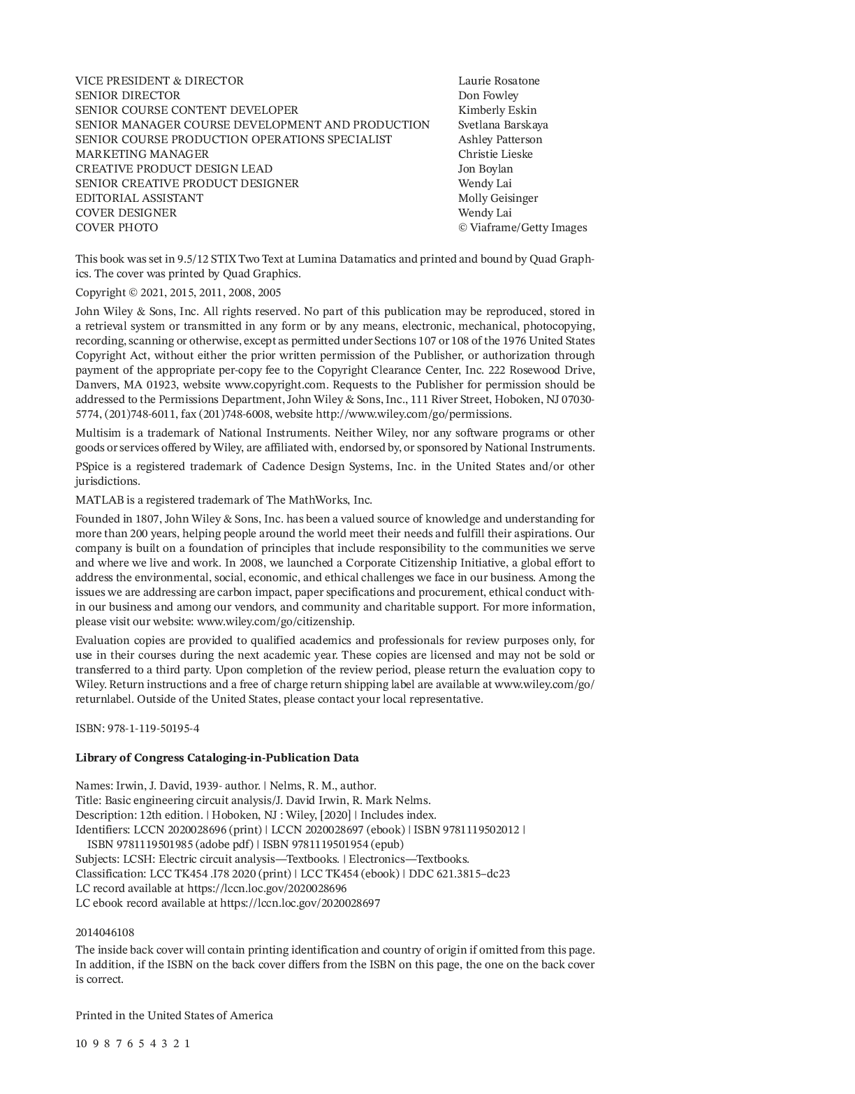 Preview page 6 of eBook [PDF] Basic Engineering Circuit Analysis 12th Edition By J. David Irwin, R. Mark Nelms