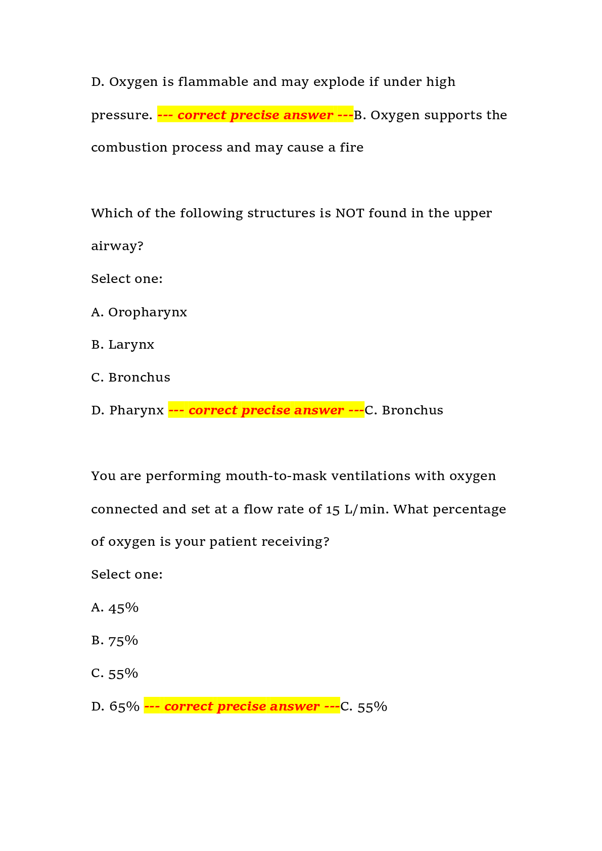 Preview page 7 of JBL Module 2 Practice Exam Questions and Answers 100% Solved – EMT Module 2 – Practice Exam Material