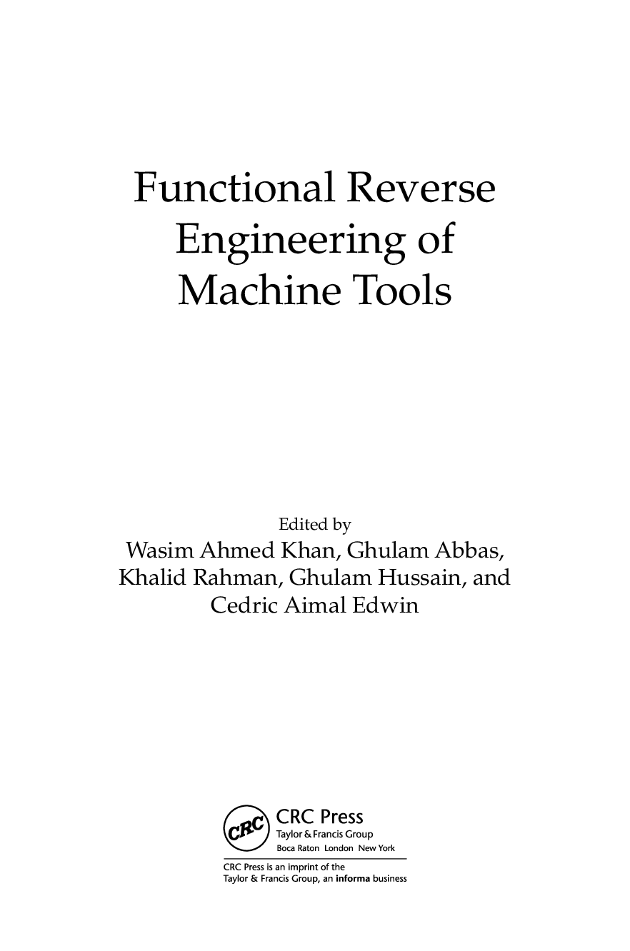 Preview page 4 of eBook [PDF] Functional Reverse Engineering of Machine Tools By Wasim Ahmed Khan