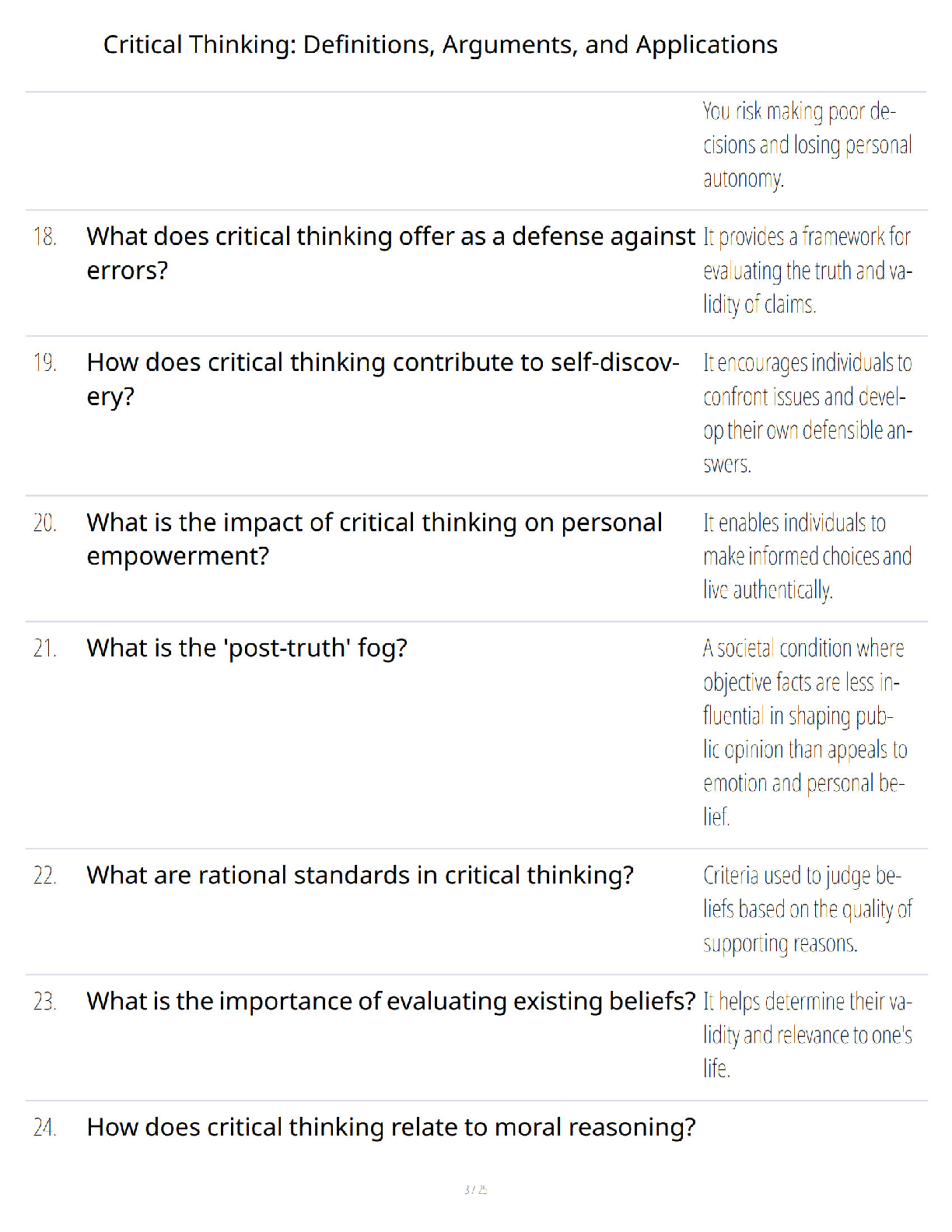 Preview page 2 of Critical Thinking - Definitions, Arguments, and Applications Study Guide - Verified Questions and Answers - A+ Guarantee
