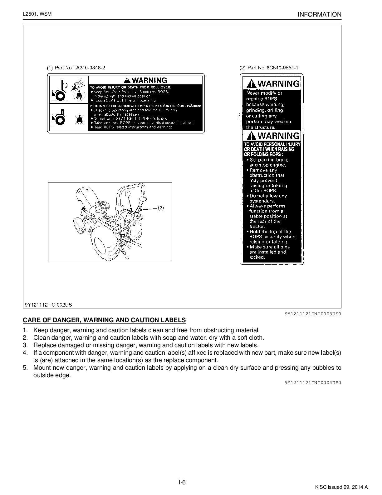 Preview page 6 of Kubota L2501 Tractors Workshop Manual