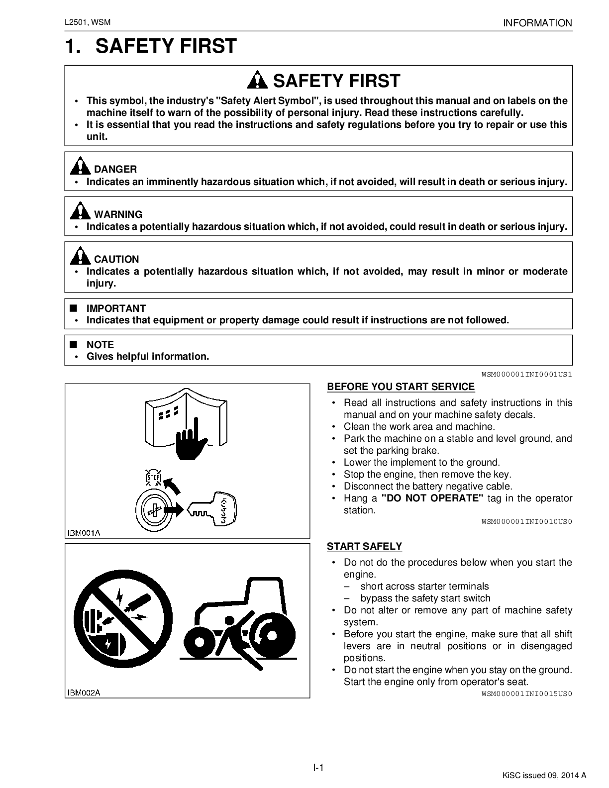 Preview page 2 of Kubota L2501 Tractors Workshop Manual
