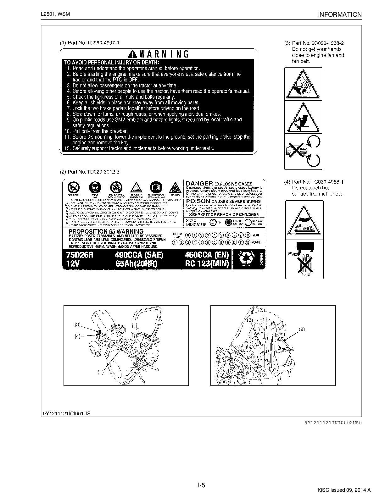 Preview page 5 of Kubota L2501 Tractors Workshop Manual