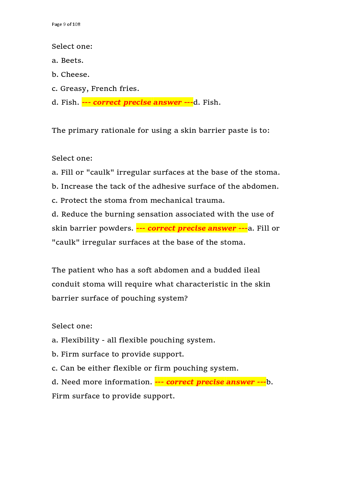 Preview page 5 of WEB WOC Ostomy Care Final Exam – WOC Nursing Certification – Complete Question Bank with Correct Answers and Rationales