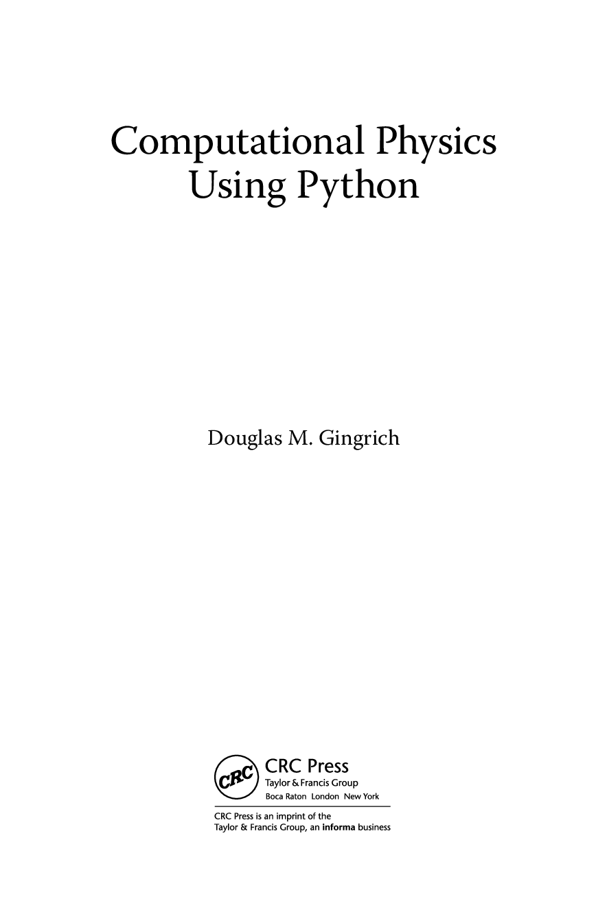 Preview page 4 of eBook [PDF] Computational Physics Using Python By Douglas M. Gingrich