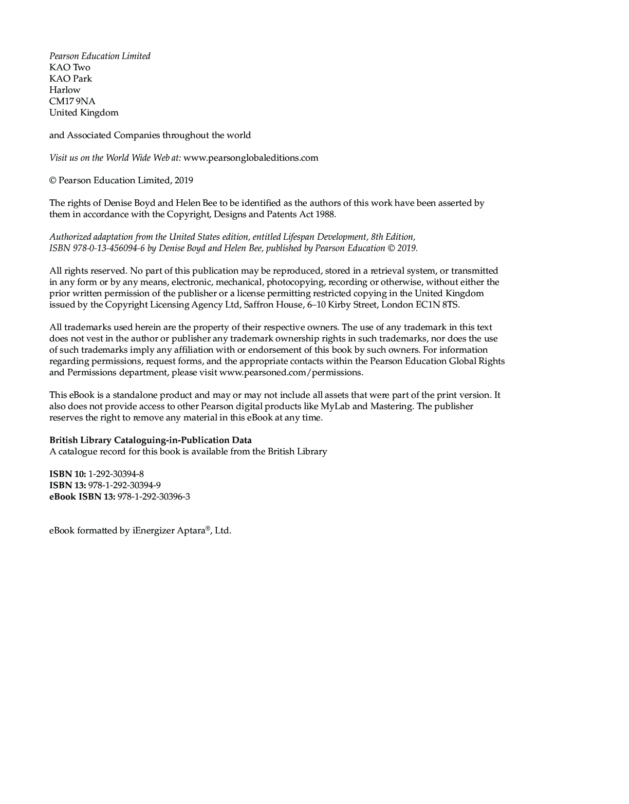 Preview page 2 of Lifespan Development Global Edition 8th Edition By Denise Boyd, Helen Bee