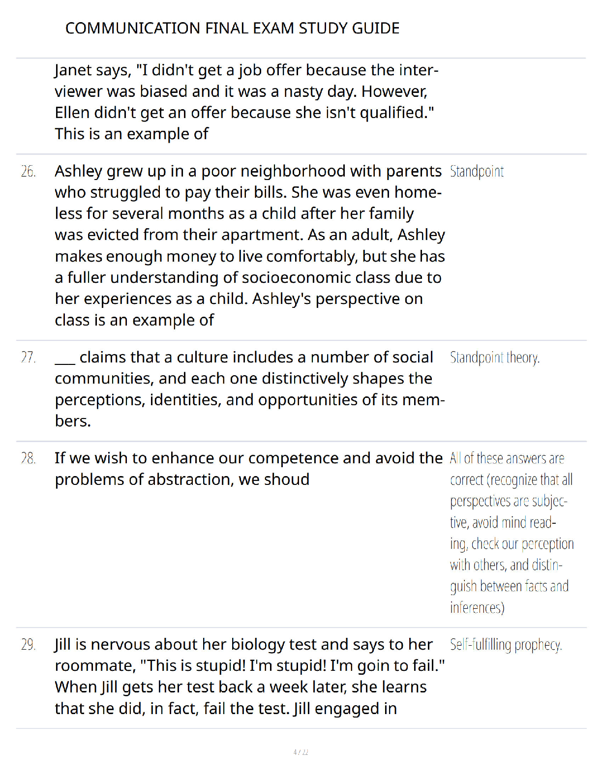 Preview page 4 of Comprehensive Study Guide - Media Theories, Interpersonal Communication, and Cultural Perspectives - Verified Questions
